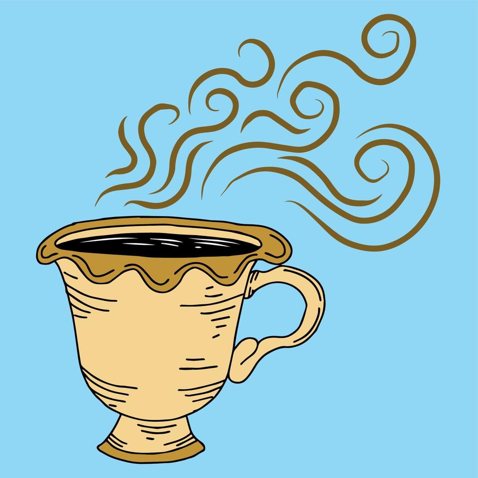 druck design illustration farbe kaffee oder tee vintage vektor