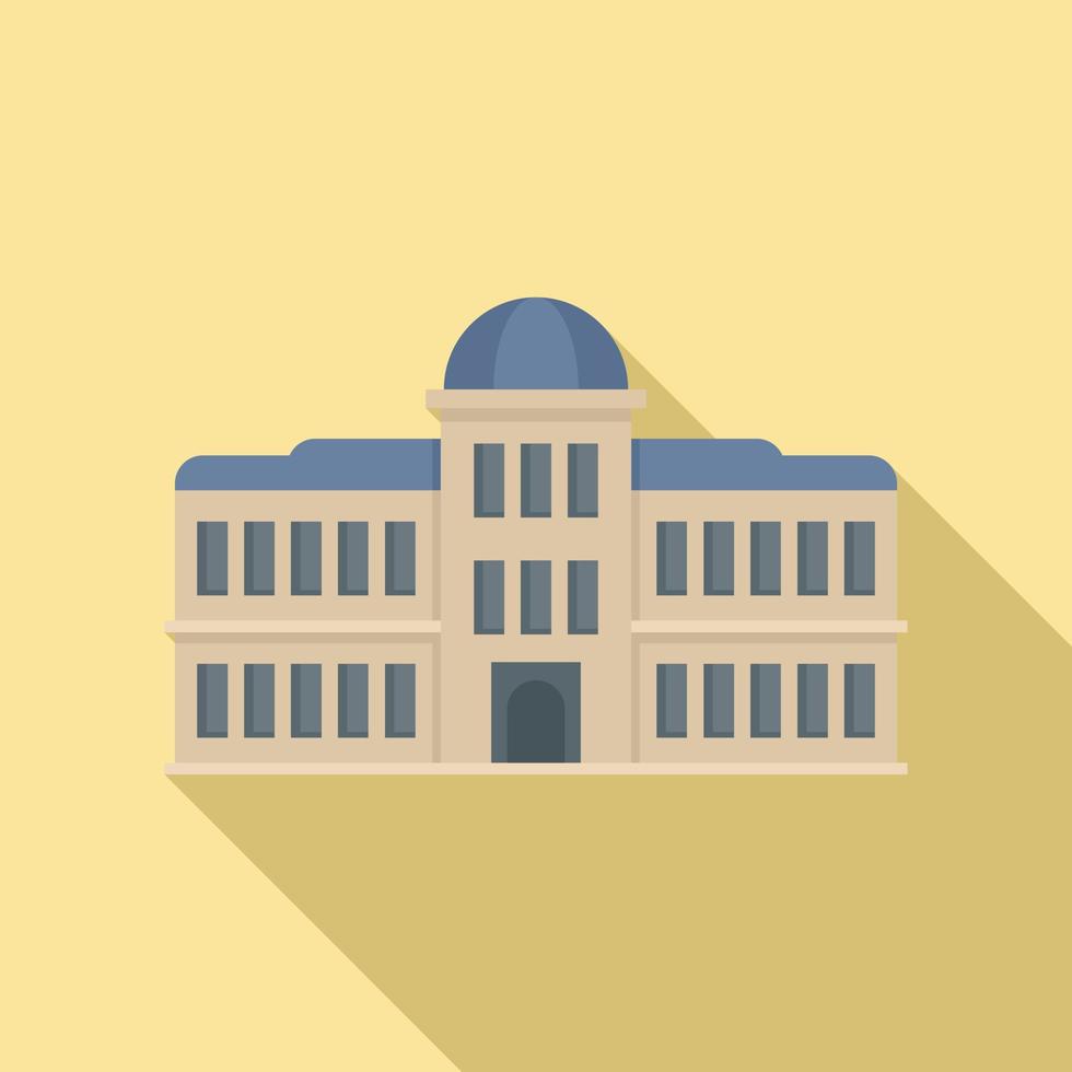 parlament arkitektur ikon, platt stil vektor
