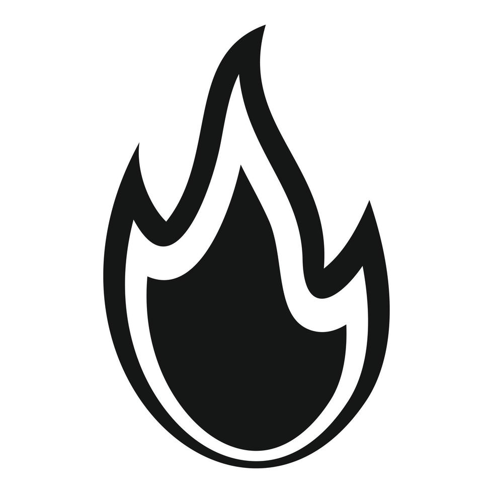 Feuerflammen-Rauch-Symbol, einfacher Stil vektor