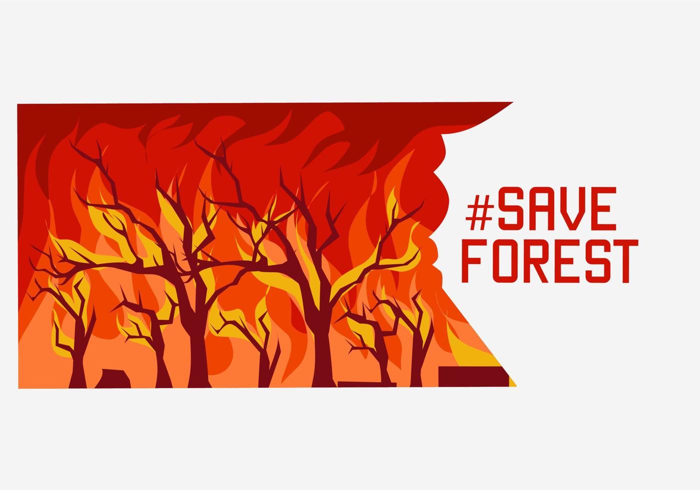 illustration vektor av spara skog, inte bränna de skog perfekt för tryck, banner, affisch, etc.