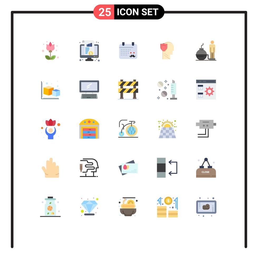 universell ikon symboler grupp av 25 modern platt färger av data manlig pengar säkra fäder dag redigerbar vektor design element