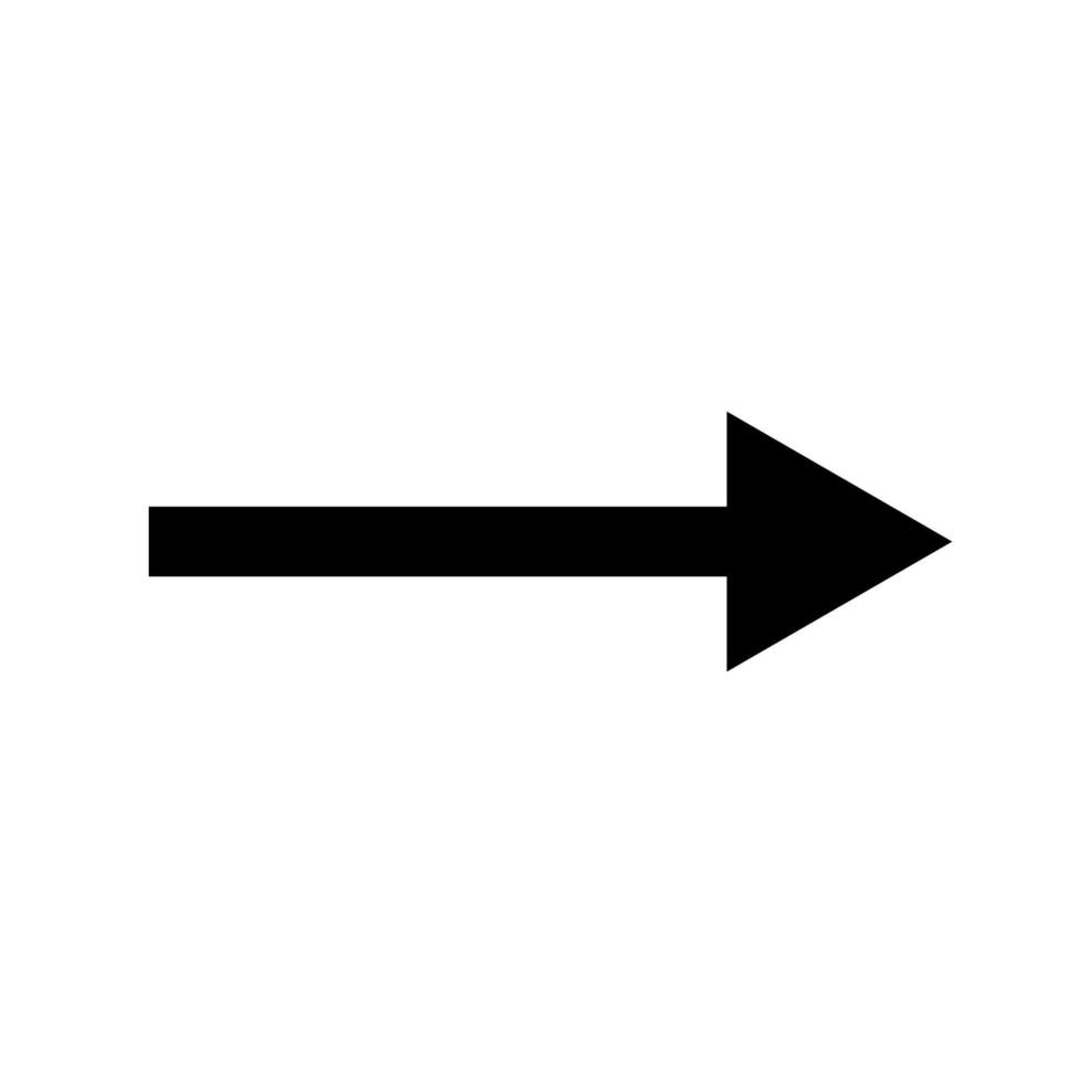 hetero pil ikon. svart tunn pil pekande till de höger. svart riktning pekare. vektor illustration