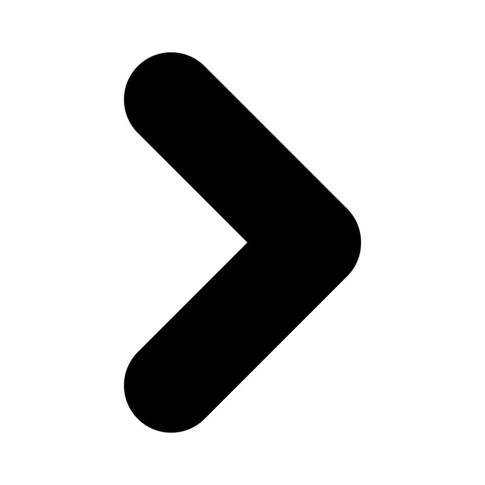 Pfeilzeiger mit abgerundeten Kanten. schwarzes Pfeilsymbol zeigt nach rechts. Vektor-Illustration vektor
