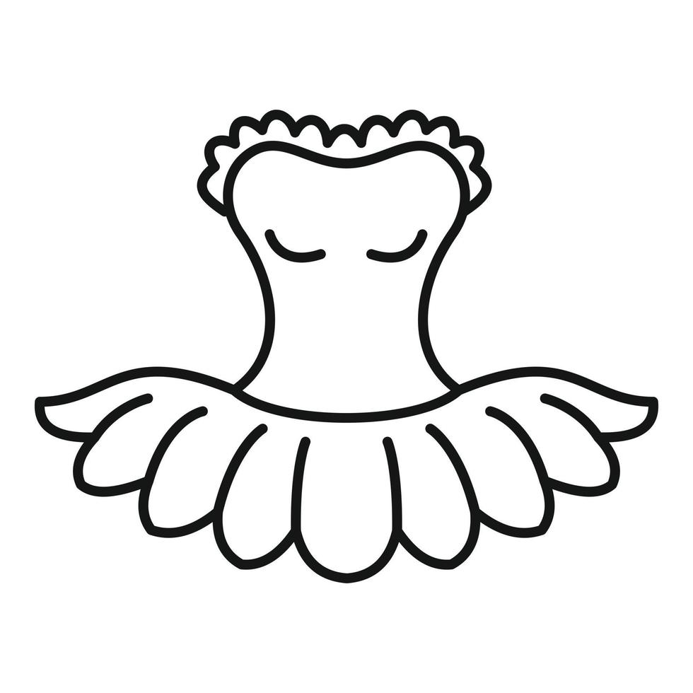 Ballettkleid Symbol Umriss Vektor. Ballerina-Tänzerin-Kleid vektor
