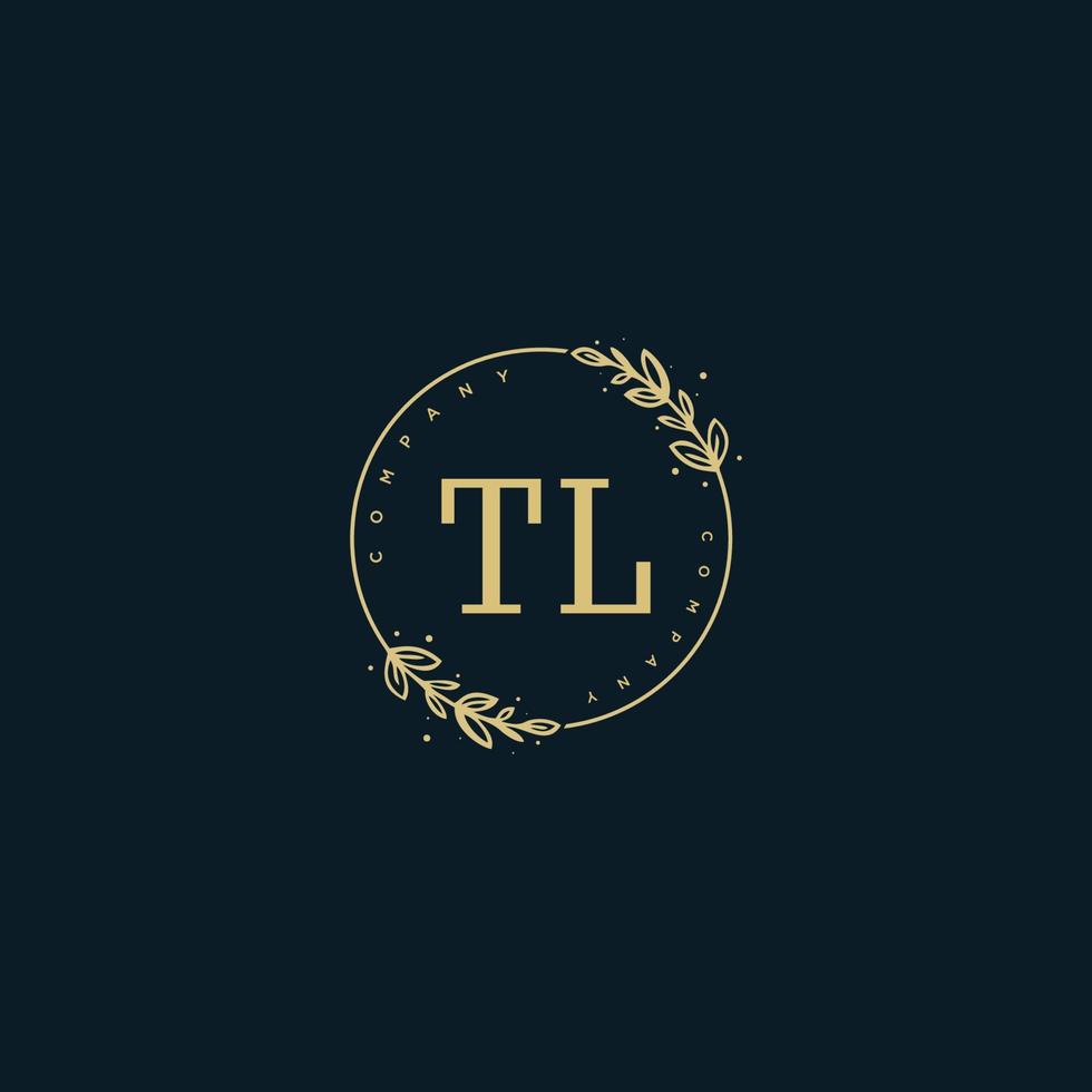 anfängliches tl-schönheitsmonogramm und elegantes logo-design, handschriftlogo der ersten unterschrift, hochzeit, mode, blumen und botanik mit kreativer vorlage. vektor