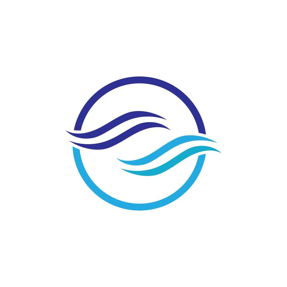 vatten Vinka ikon logotyp vektor
