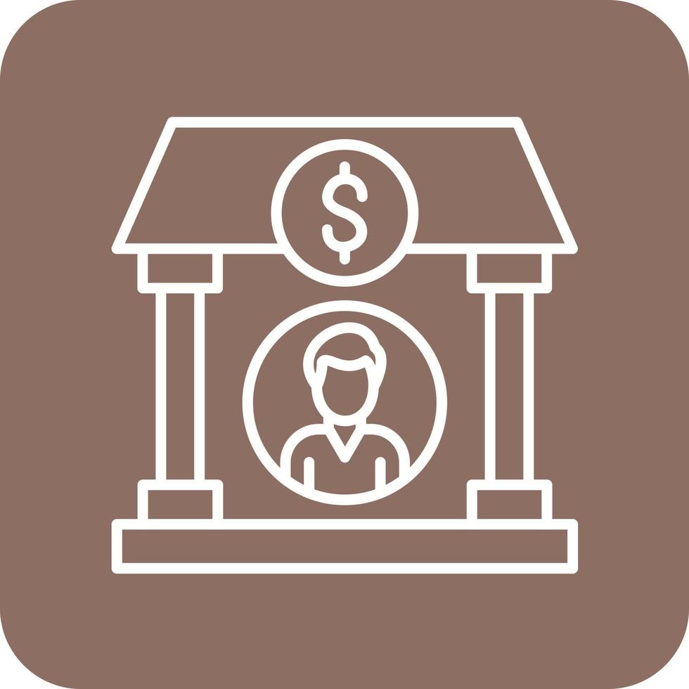 Bankkontolinie runde Ecke Hintergrundsymbole vektor