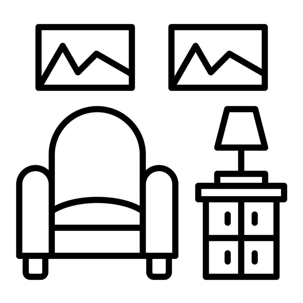 Symbol für die Wohnzimmerlinie vektor