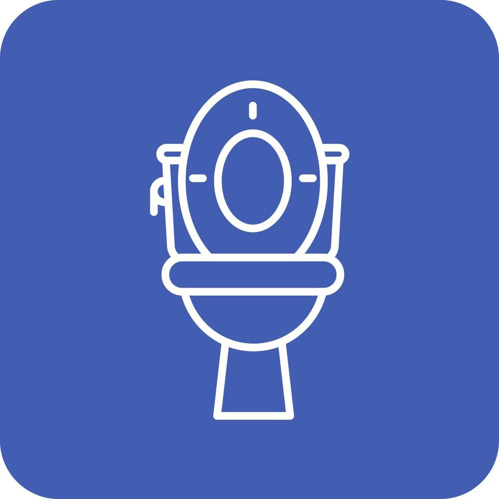 Toilettenlinie runde Ecke Hintergrundsymbole vektor