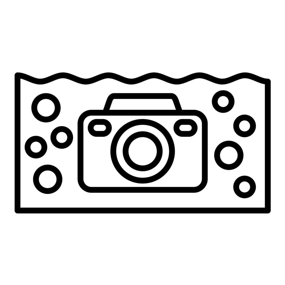 Liniensymbol für Unterwasserfotografie vektor