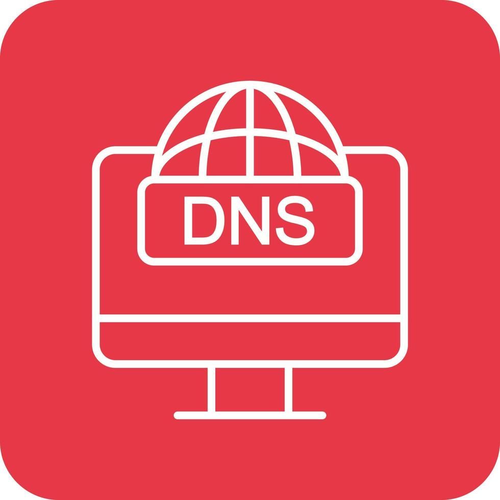 dns linje runda hörn bakgrund ikoner vektor