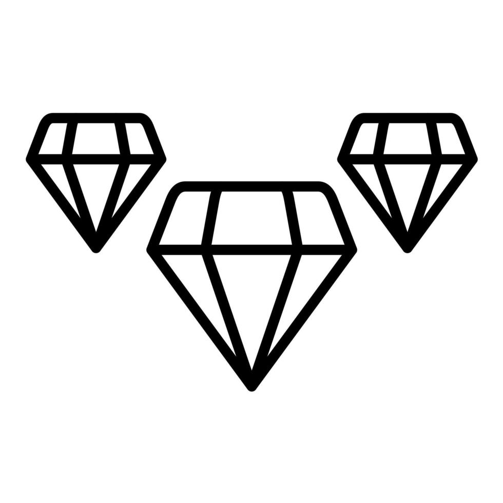diamanter linje ikon vektor