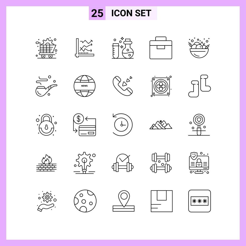 25 ikoner i linje stil översikt symboler på vit bakgrund kreativ vektor tecken för webb mobil och skriva ut