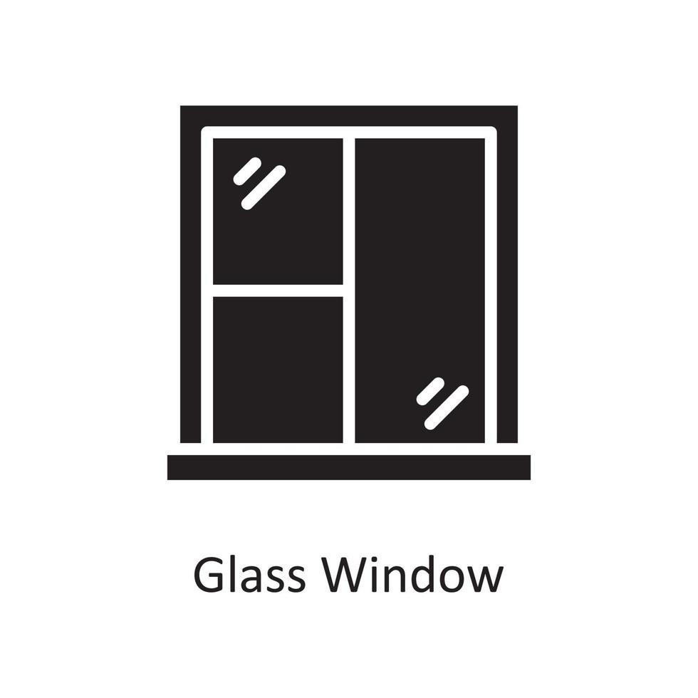 Glasfenster Vektor solide Icon Design Illustration. Housekeeping-Symbol auf weißem Hintergrund Eps 10-Datei