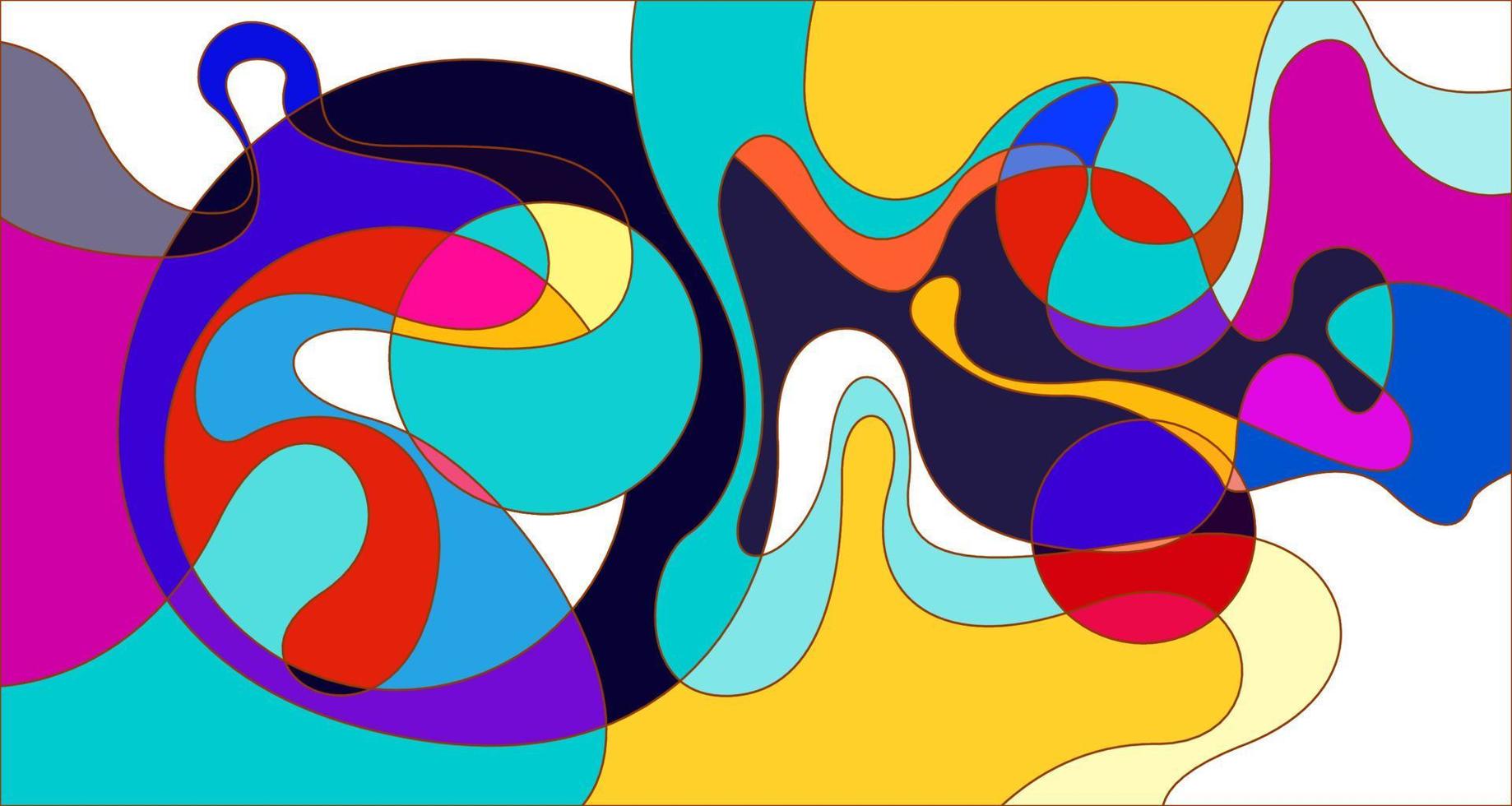 Vektor bunte abstrakte psychedelische Flüssigkeit und flüssige Hintergrundmuster