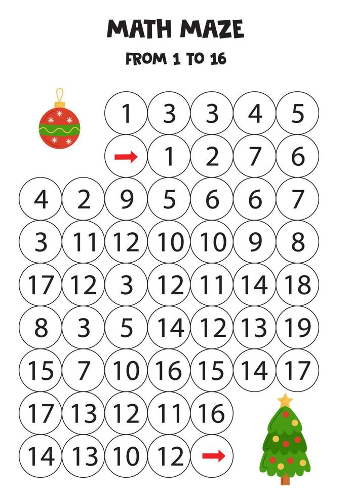 skaffa sig jul prydnad till de jul träd förbi räkning till 16. vektor