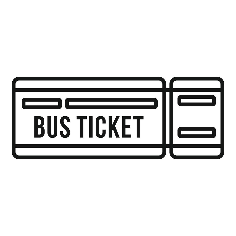 kort buss biljett ikon, översikt stil vektor