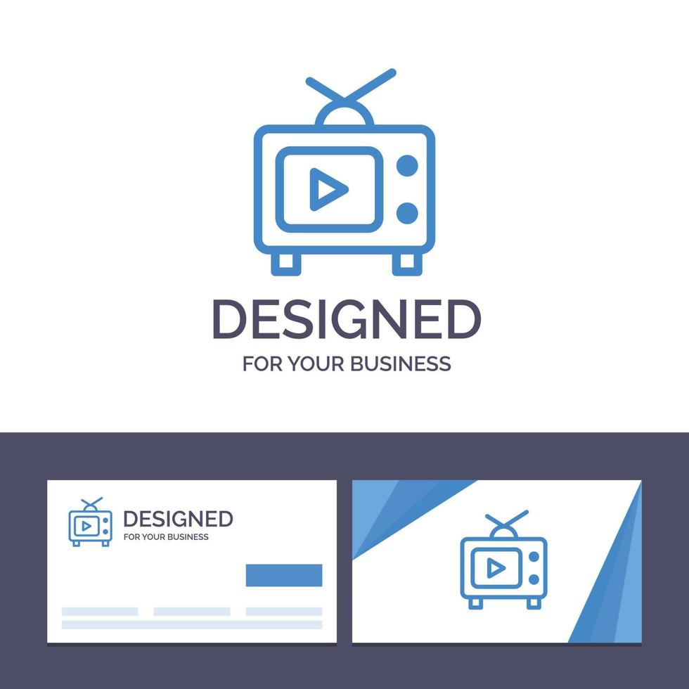 kreativ företag kort och logotyp mall TV tv spela video vektor illustration