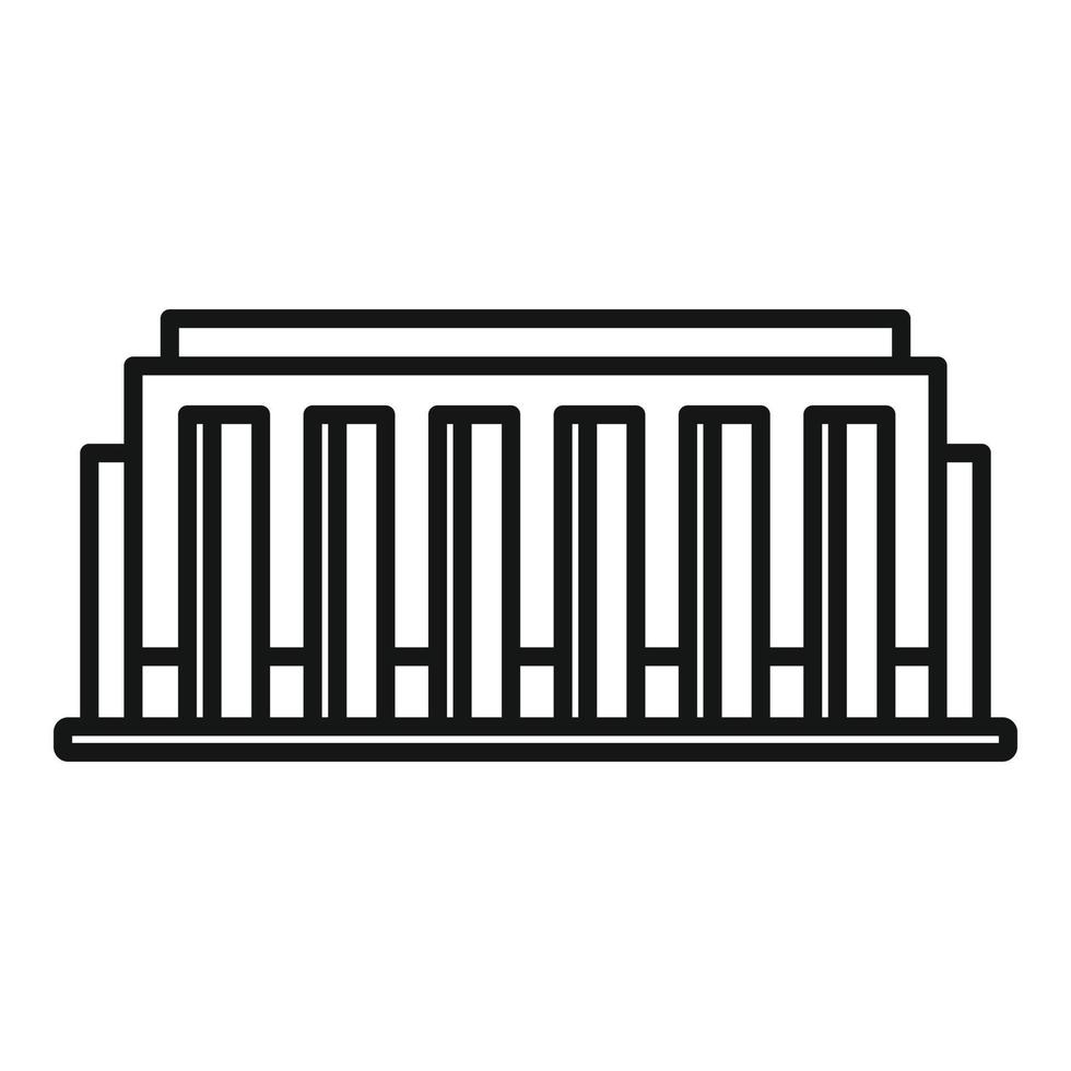 parlament egendom ikon, översikt stil vektor