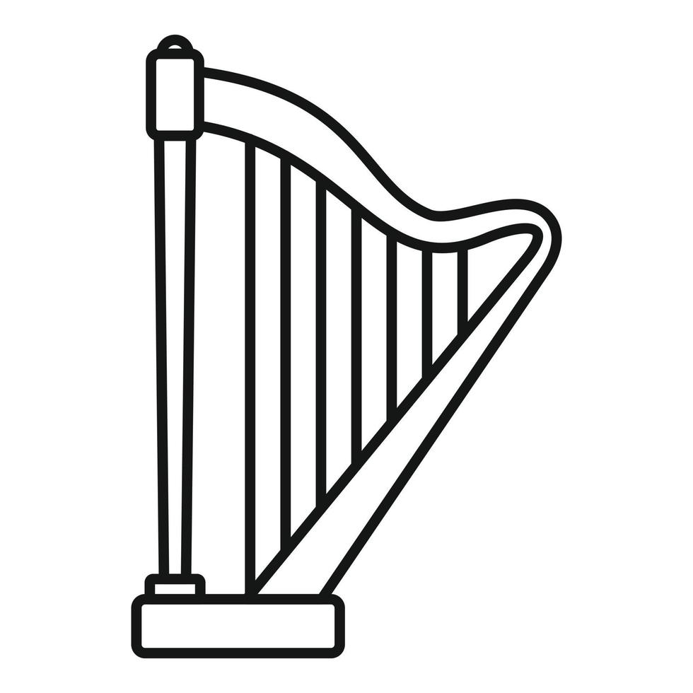 alte ikone der harfe, umrissstil vektor