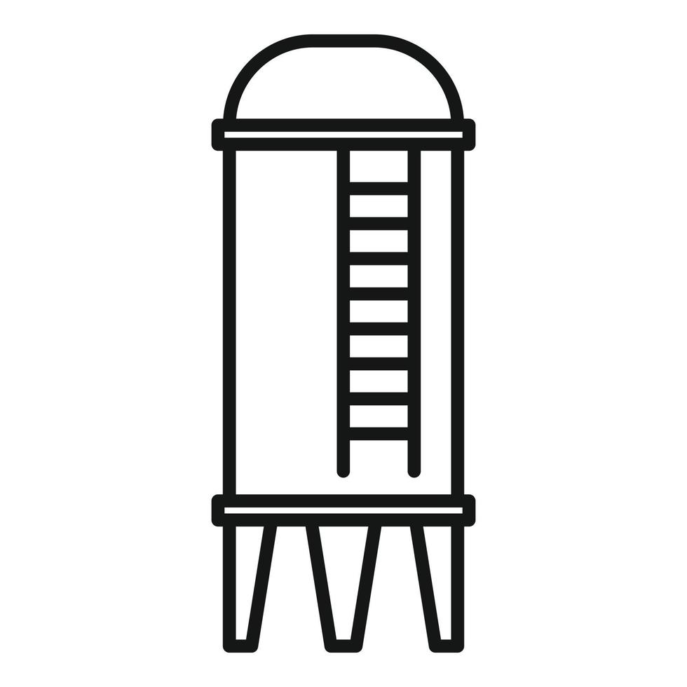 metall vatten torn ikon, översikt stil vektor