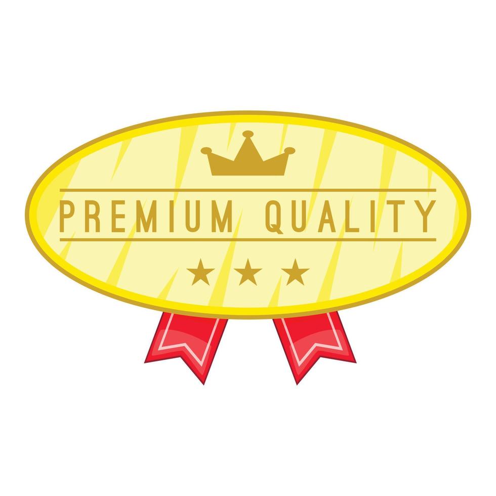 Premium-Qualitätslabel-Symbol, Cartoon-Stil vektor