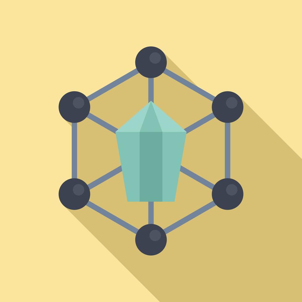 nanoteknologi strukturera ikon, platt stil vektor