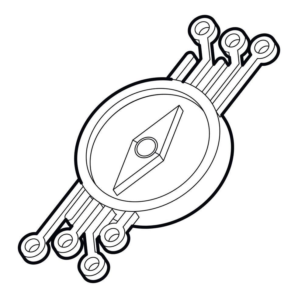 Kompasssymbol, Umrissstil vektor