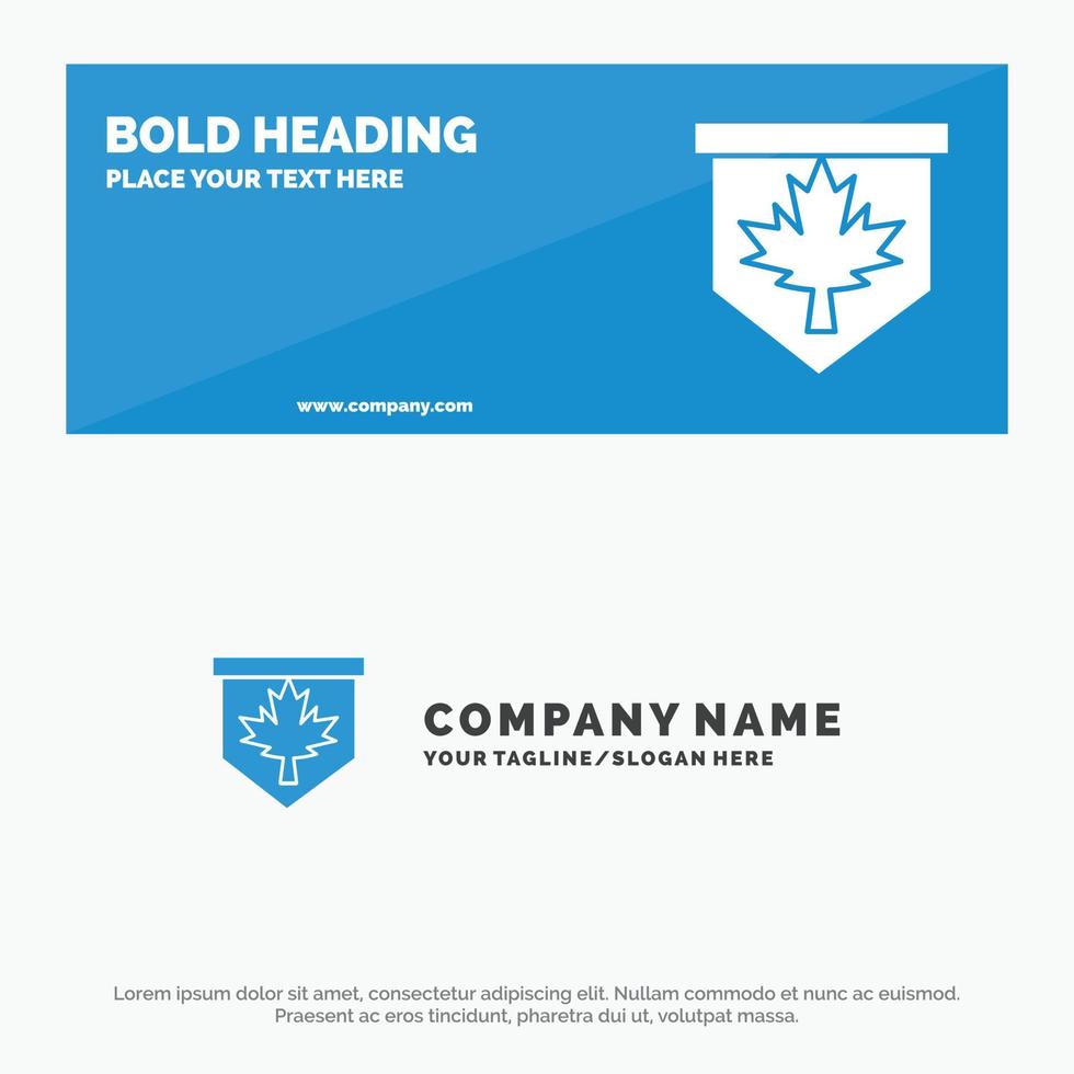 märka blad kanada tecken fast ikon hemsida baner och företag logotyp mall vektor