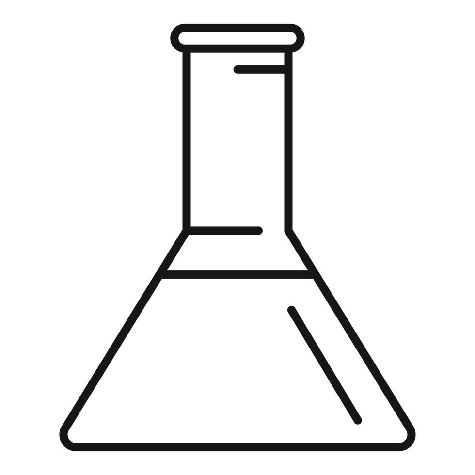 Nanotechnologie-Vollkolben-Symbol, Umrissstil vektor