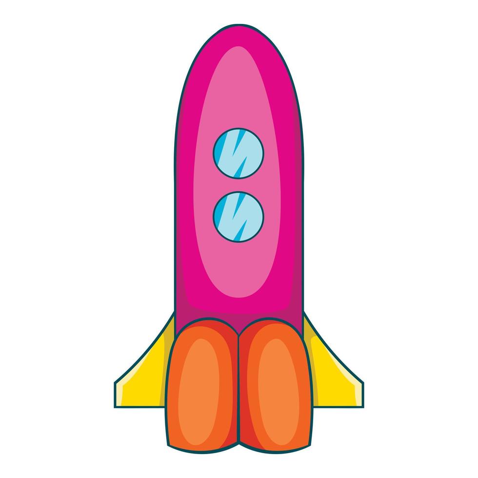 raket med två hyttventiler ikon, tecknad serie stil vektor