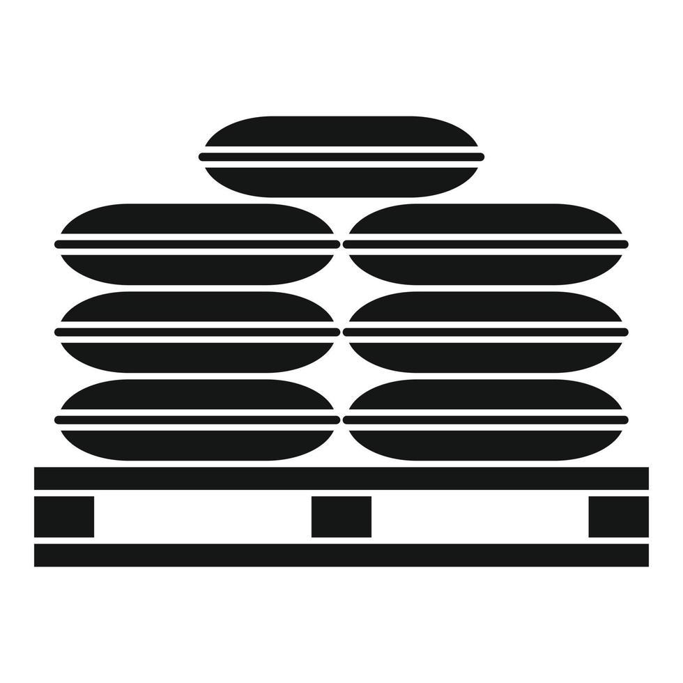 Mehlsack-Paletten-Symbol, einfacher Stil vektor