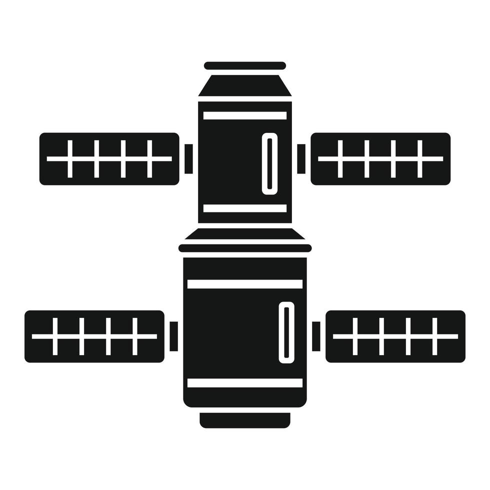 Solarpanel Raumstation Symbol einfacher Vektor. Internationales Erdsystem vektor