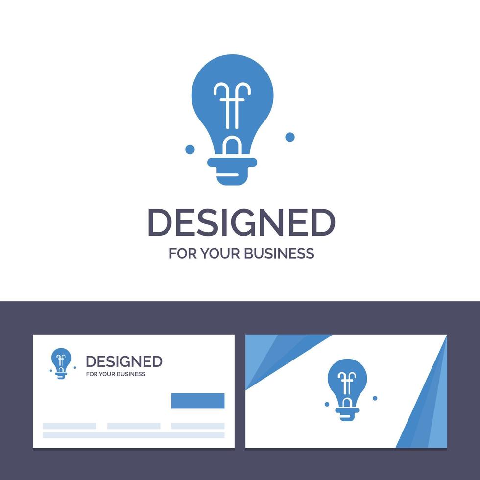 kreativ företag kort och logotyp mall Glödlampa utbildning aning vektor illustration