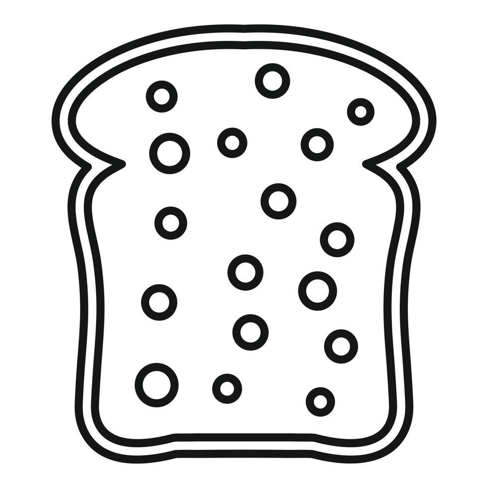 franska rostat bröd ikon, översikt stil vektor