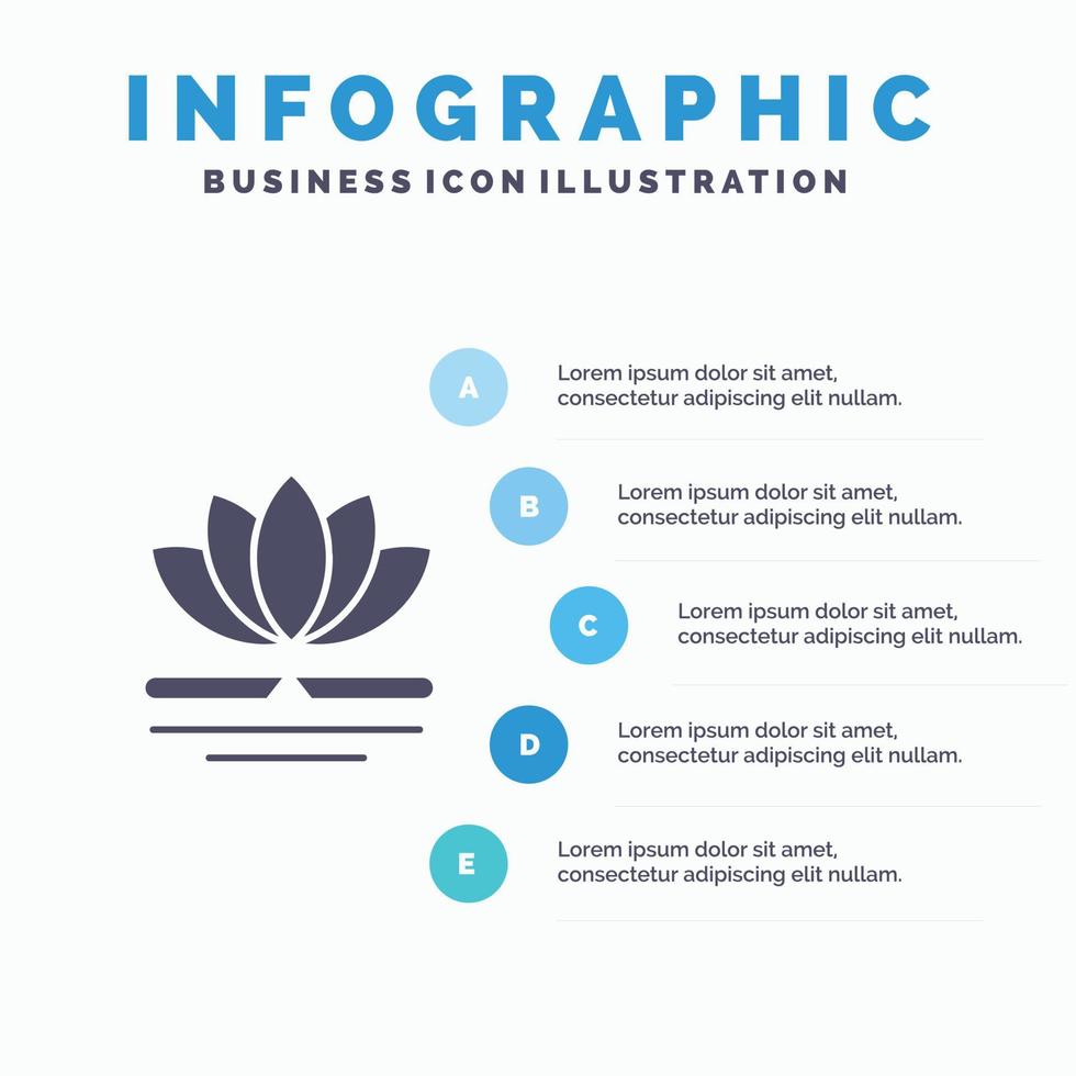 blomma spa massage kinesisk fast ikon infographics 5 steg presentation bakgrund vektor