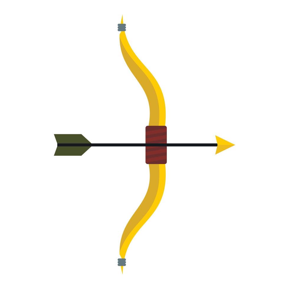 Pfeil und Bogen-Symbol, flacher Stil vektor