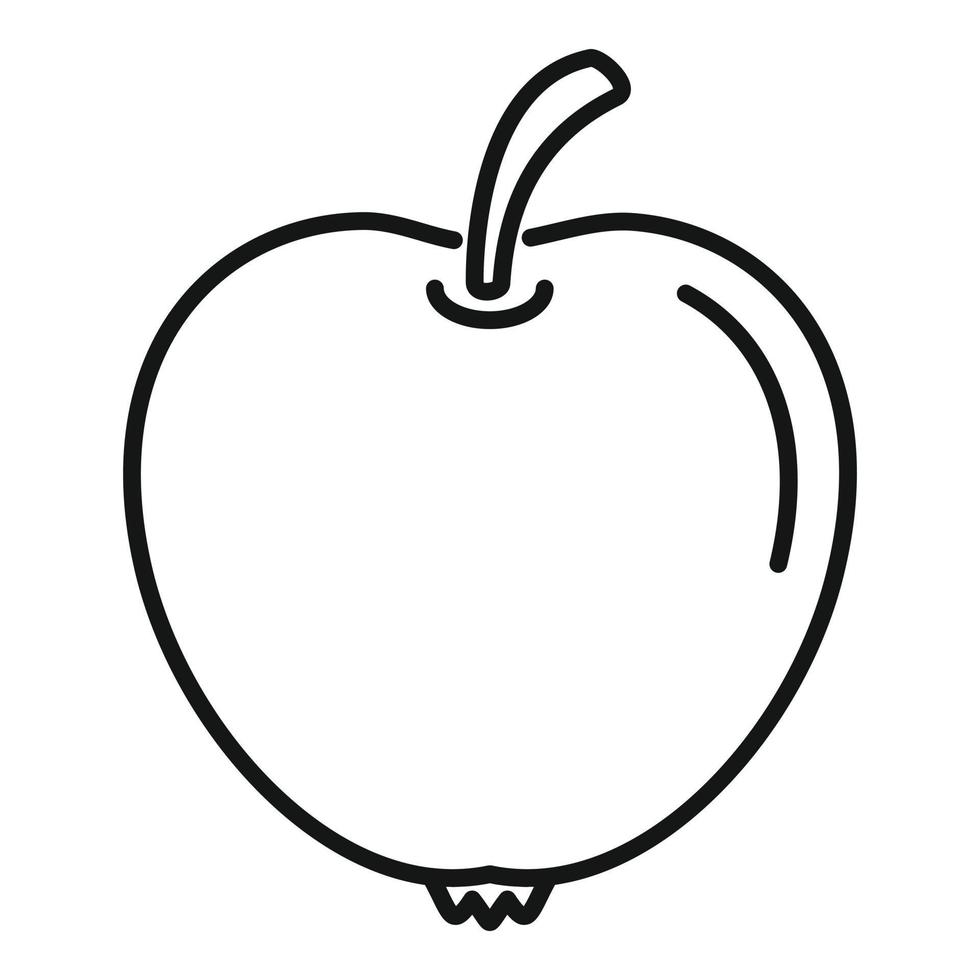 Öko-Apfel-Symbol, Umrissstil vektor