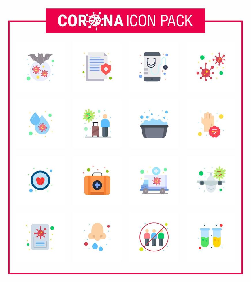 25 coronavirus nödsituation iconset blå design sådan som covid bakterie medicinsk uppkopplad medicinsk viral coronavirus 2019 nov sjukdom vektor design element