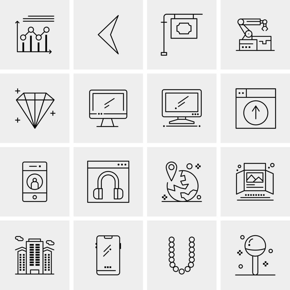 16 universelle Business-Icons Vektor kreative Icon-Illustration zur Verwendung in Web- und Mobilprojekten