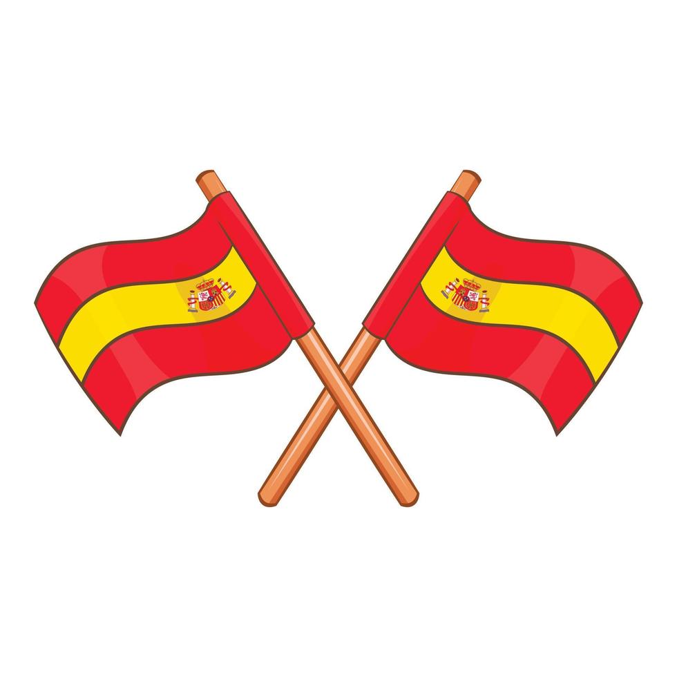 Spanien korsade flagga ikon, tecknad serie stil vektor