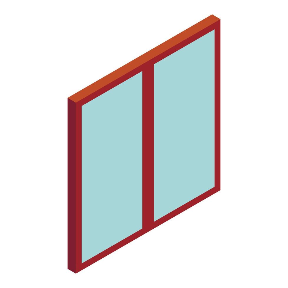 dubbel- glas dörr ikon, tecknad serie stil vektor