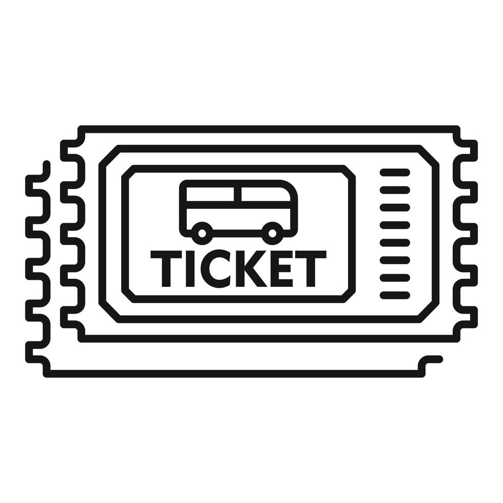 Business-Bus-Ticket-Symbol, Umriss-Stil vektor