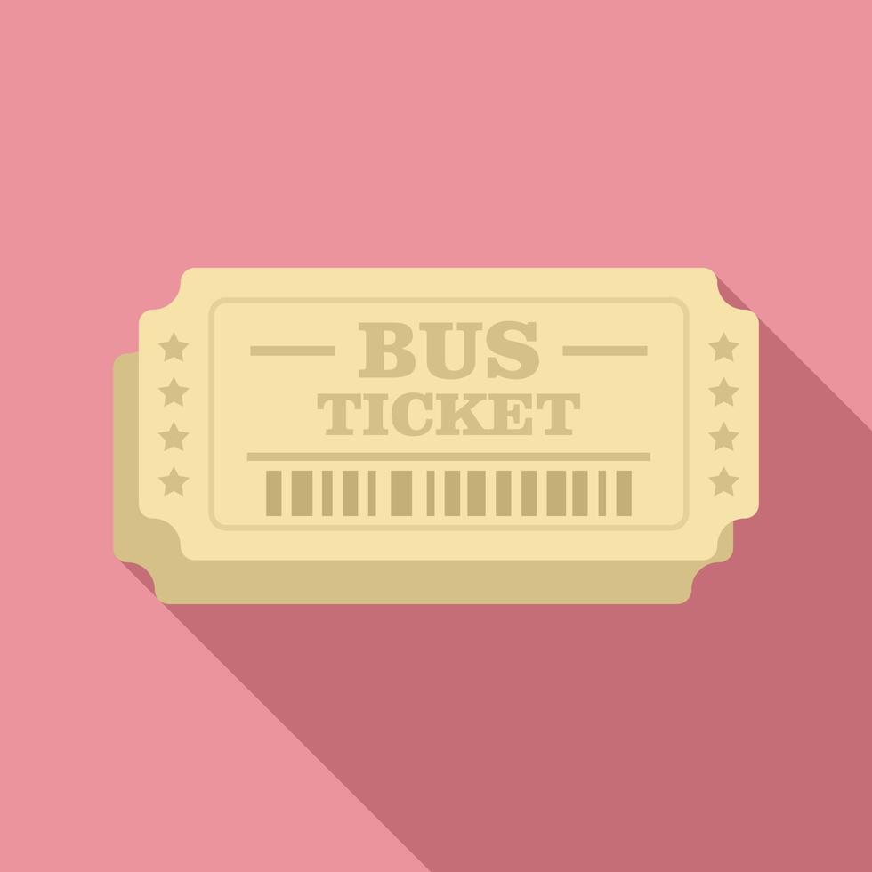 Zahlungsbus-Ticket-Symbol, flacher Stil vektor