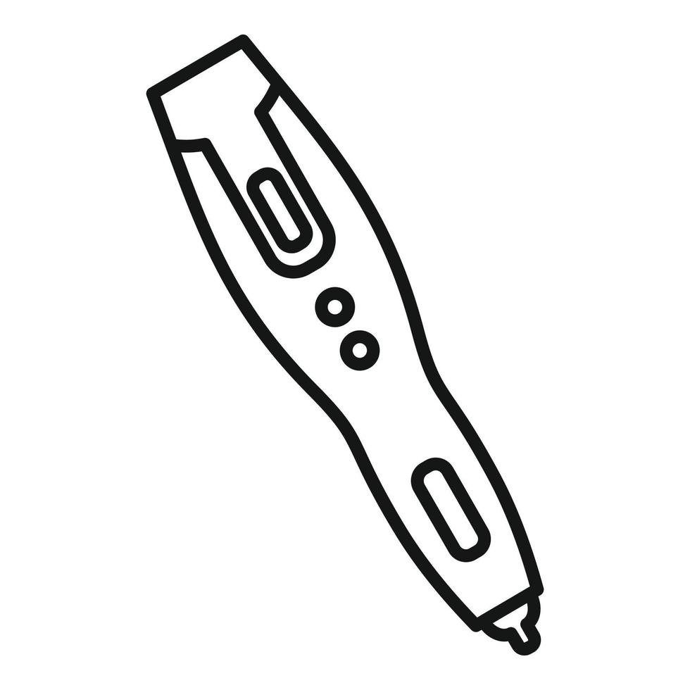 3D-Stift-Gadget-Symbol, Umrissstil vektor