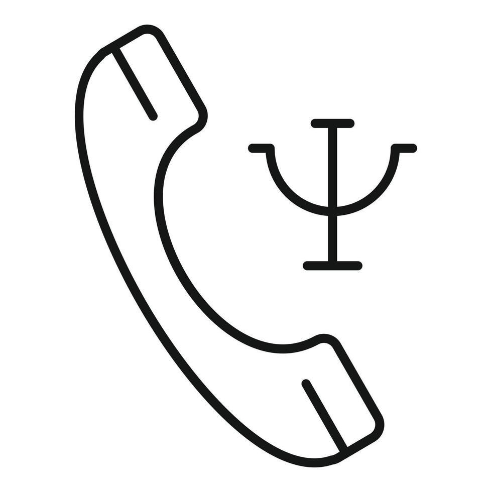 psychologische hilfe per telefonsymbol, umrissstil vektor