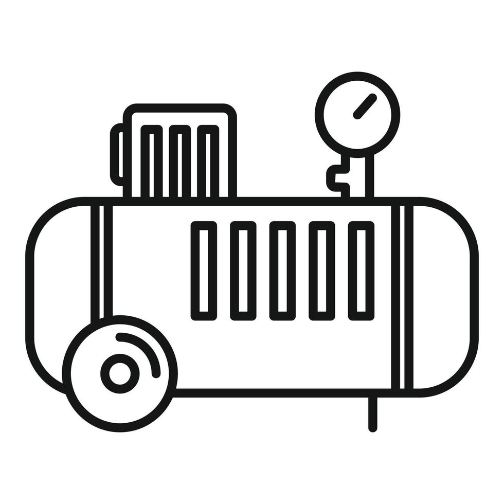 Symbol für Pumpenluftkompressor, Umrissstil vektor