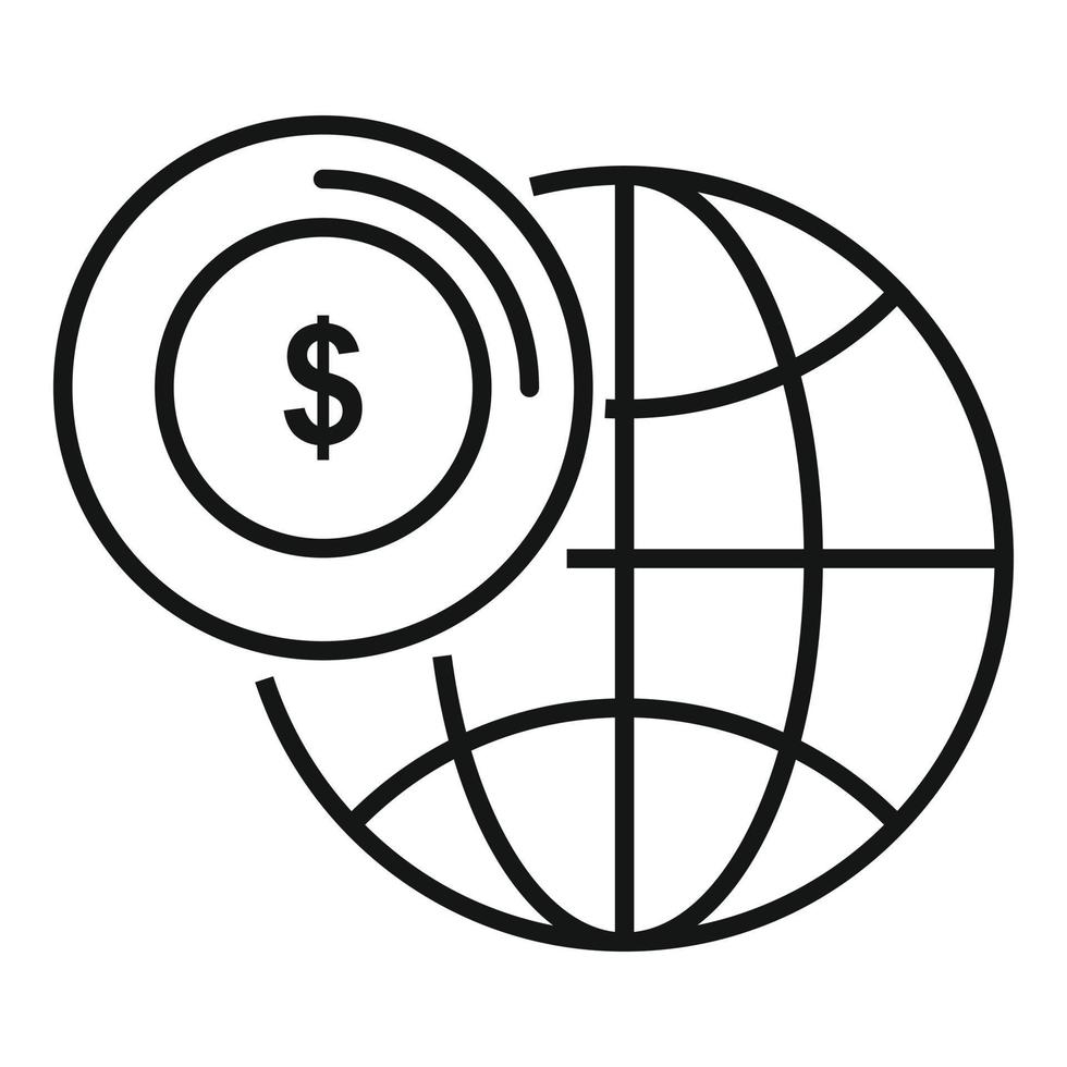 Symbol für globale Kreditgenossenschaften, Umrissstil vektor