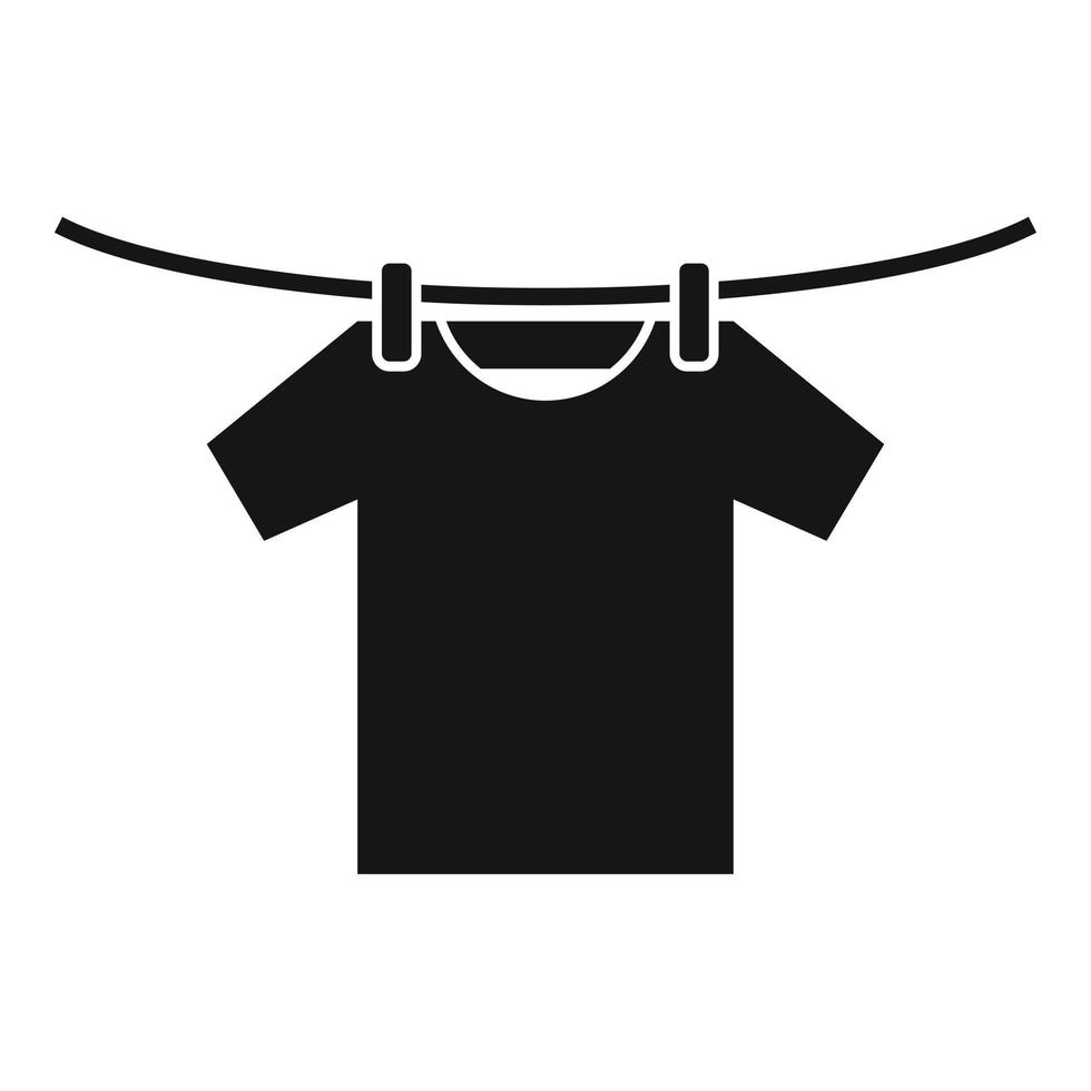 T-Shirt auf Trocknerdraht-Symbol, einfacher Stil vektor