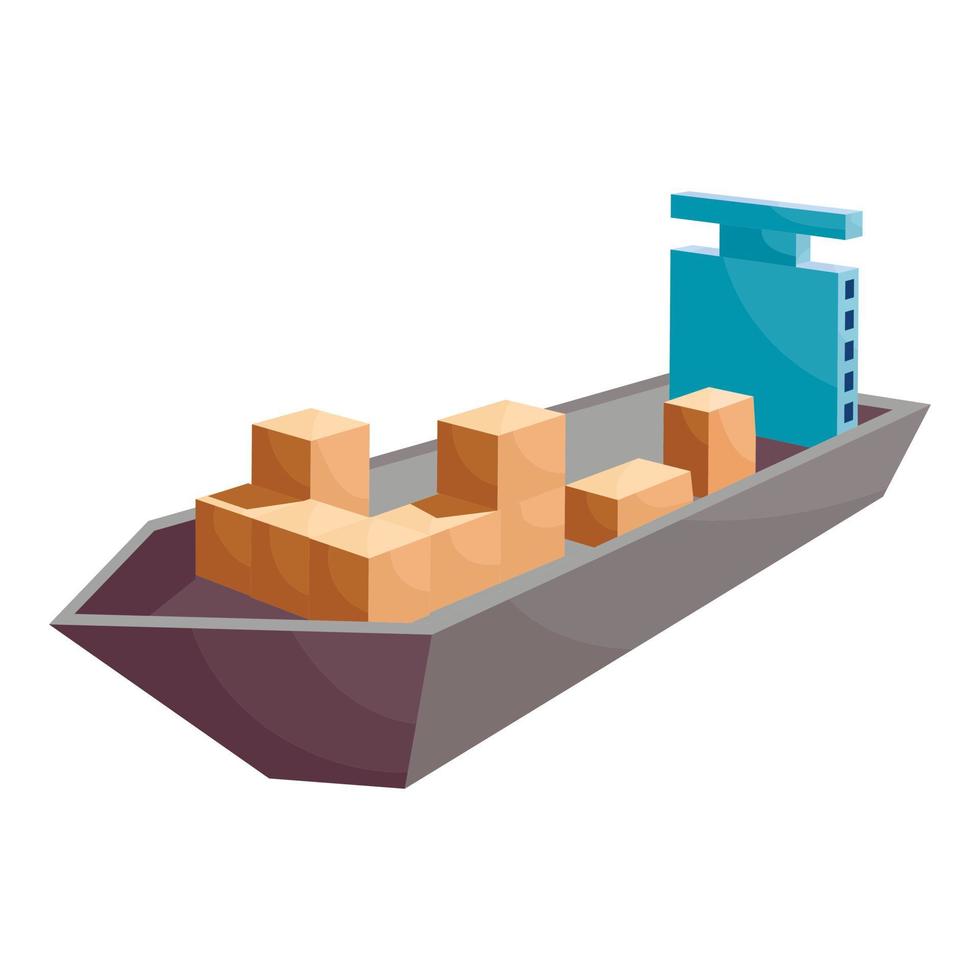 Frachtschiff-Symbol, Cartoon-Stil vektor